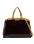 Brea MM, &pound;650, Handbags, Burgundy, Patent Leather, Front view